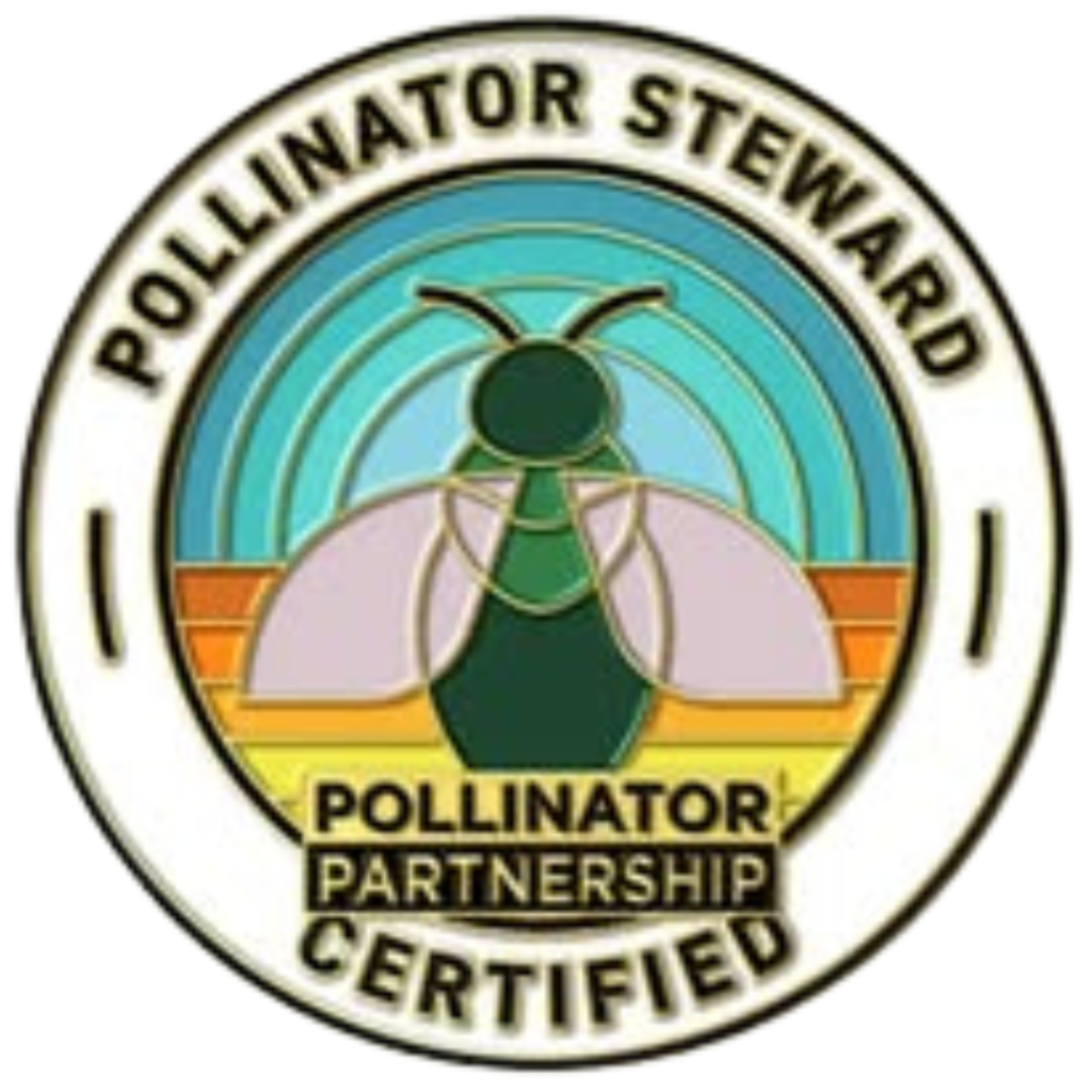 Pollinator Steward certification badge awarded through the Pollinator Partnership Pollinator Steward program